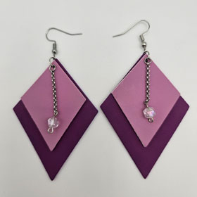 Triangular Lavender and Purple Earrings